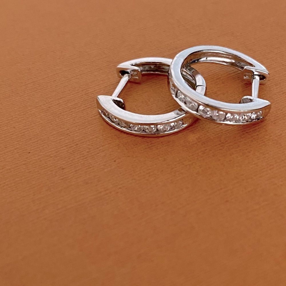 white gold and real Diamond earrings